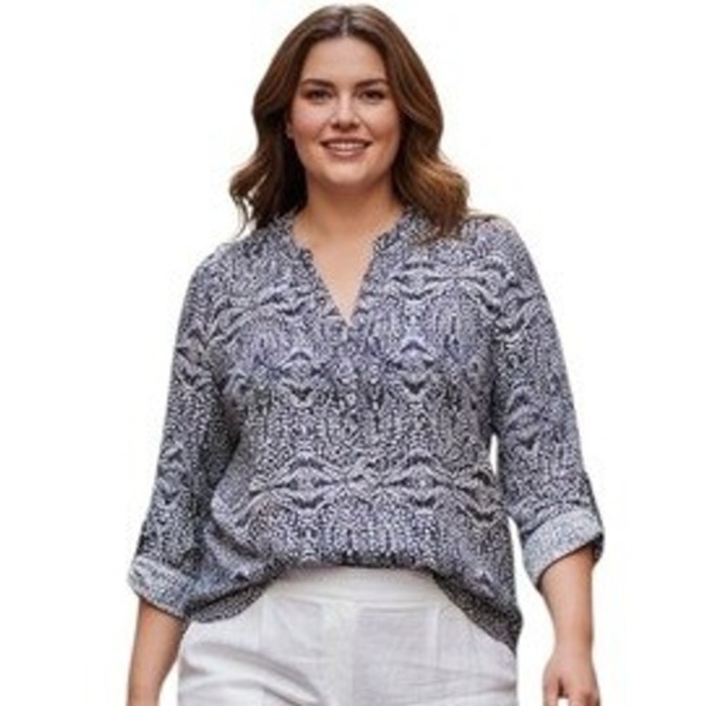Westbound Woman Size 2X Beachy Coastal Euro Summer Lightweight Resortwear Top